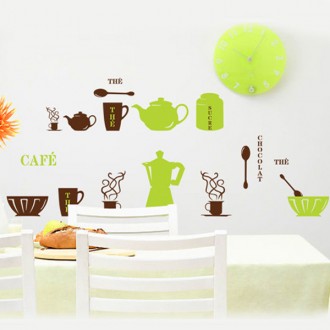  full of coffee-related merchandise wall sticker